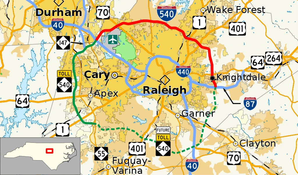 I-540-NC 540 map